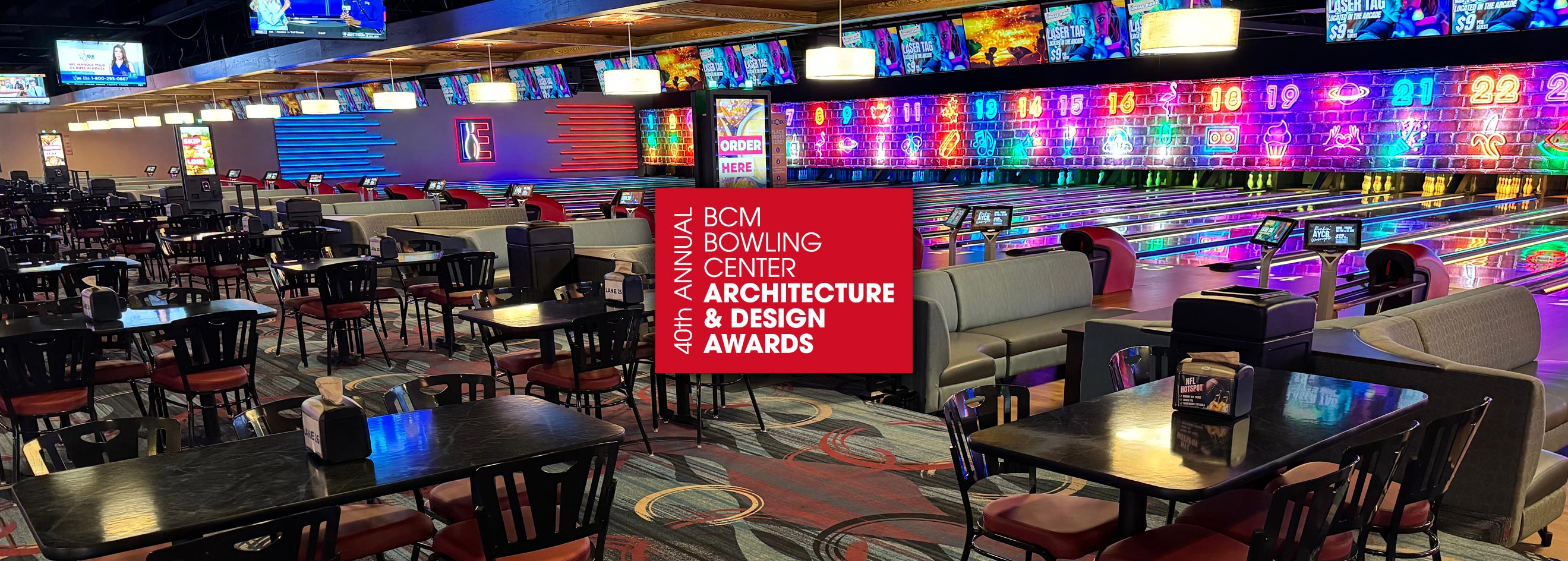 QubicaAMF: Incredibowl - 40th Bowling Center Design Awards 2024 banner for slide