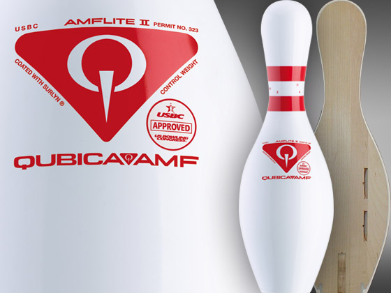Wood Bowling Pin Qubica AMF Amflite II USBC Approved Surlyn Plastic Coated USA 